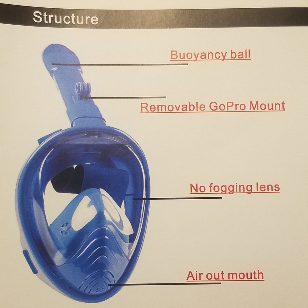 NEW Snorkel Mask Full NEW L/XL 180